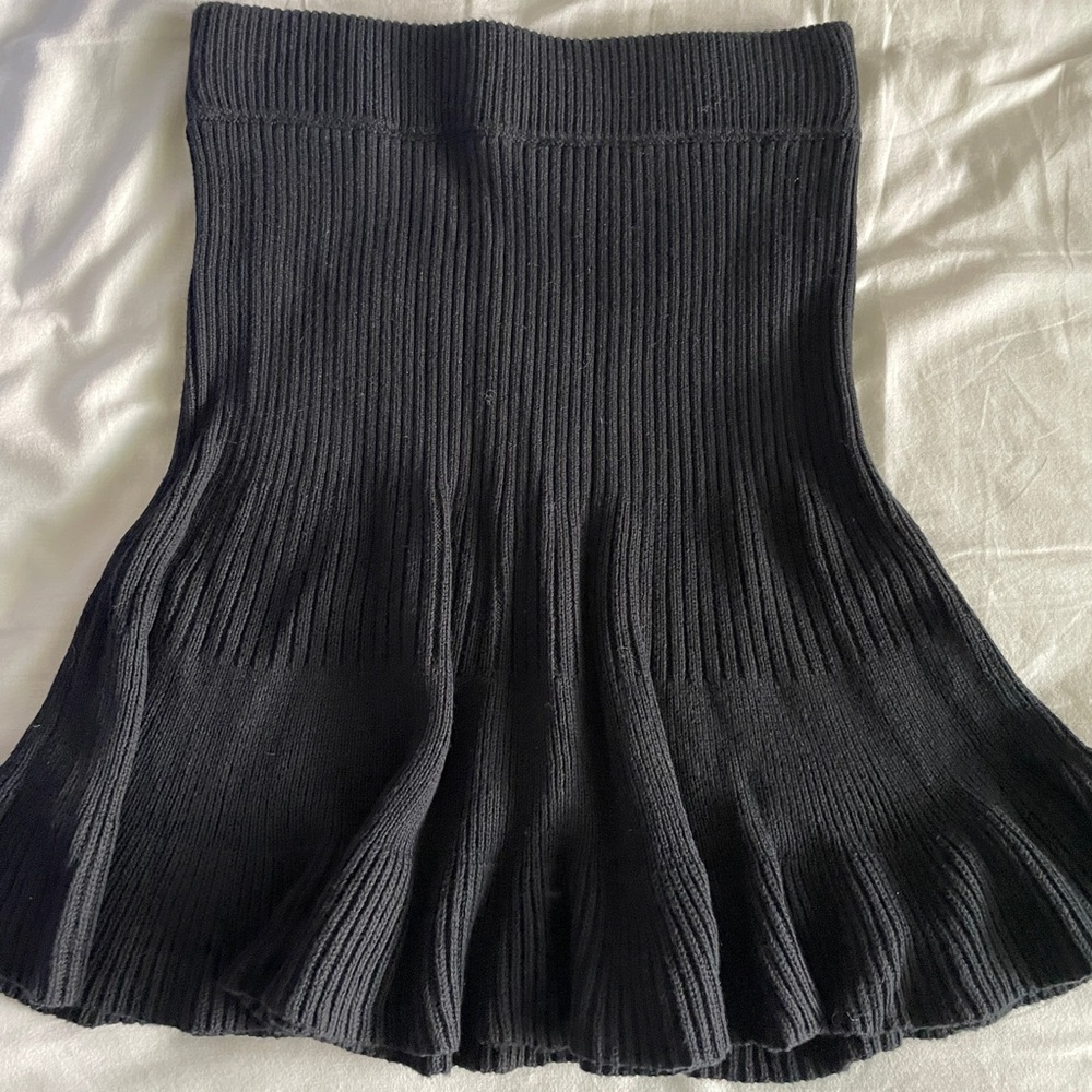 Free People Black Ribbed Skirt